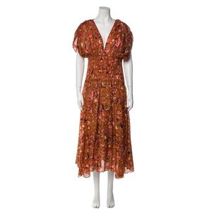 A.L.C. Floral print dress with pleated drop waist